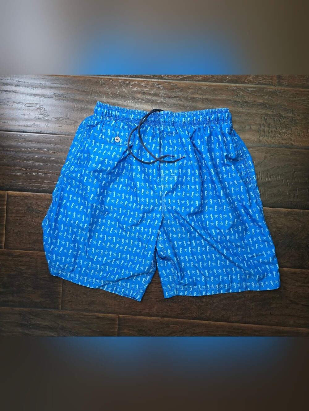 Nat Nast Mens Blue Boardshorts with Lining Swim Trunks Large